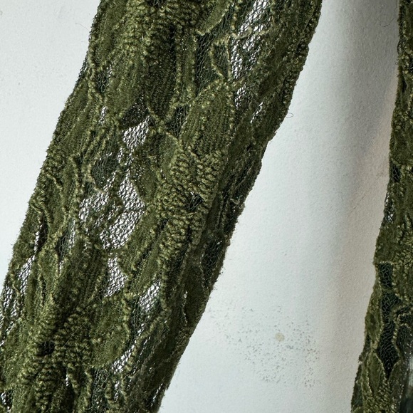 Vintage Alberto Makali Size M Whimsigoth Forest Fairy Lace Fly Away Chiffon Top - Picture 9 of 10